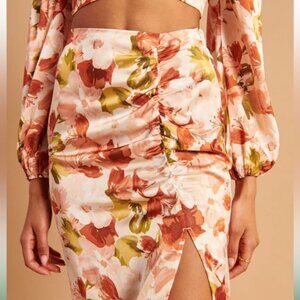 Cinched Satin Midaxi Skirt-NWOT